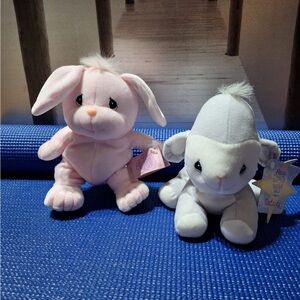 Aurora World Pink Bunny and White Lamb Plush Set